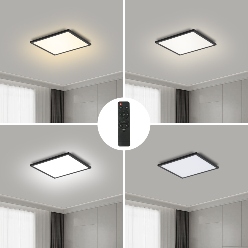 Brilagi - Plafón LED regulable SLIMFRAME LED/25W/230V 30x30 cm 3000-6000K negro + control remoto