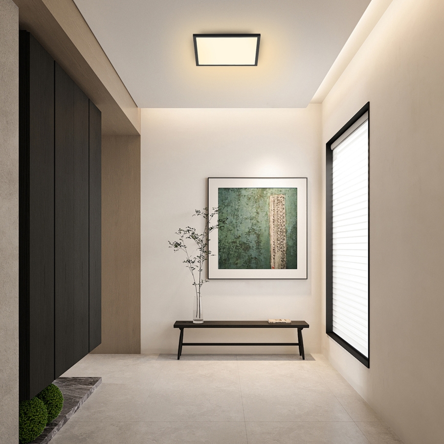 Brilagi - Plafón LED regulable SLIMFRAME LED/25W/230V 30x30 cm 3000-6000K negro + control remoto