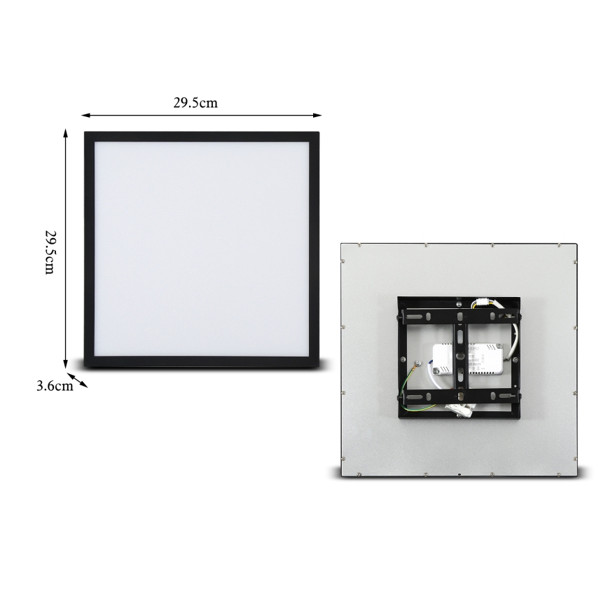Brilagi - Plafón LED regulable SLIMFRAME LED/25W/230V 30x30 cm 3000-6000K negro + control remoto