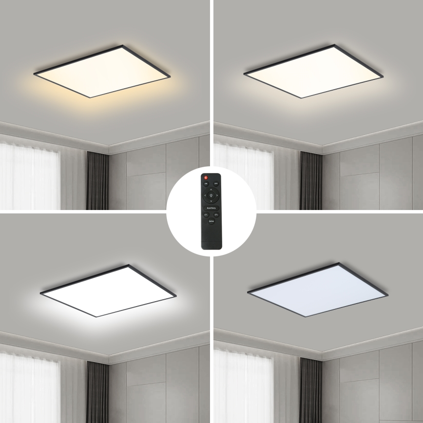 Brilagi - Plafón LED regulable SLIMFRAME LED/36W/230V 45x45 cm 3000-6000K negro + control remoto