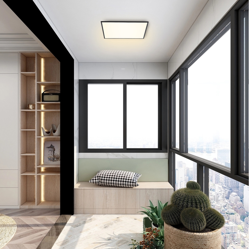 Brilagi - Plafón LED regulable SLIMFRAME LED/36W/230V 45x45 cm 3000-6000K negro + control remoto