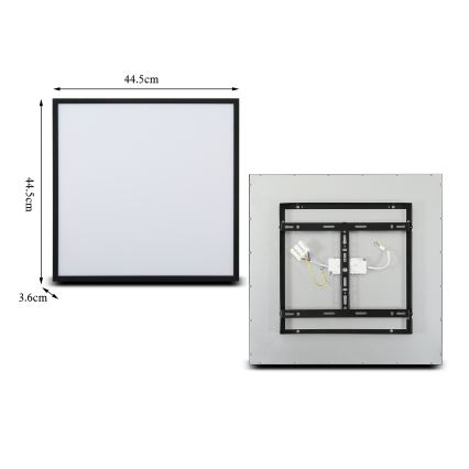 Brilagi - Plafón LED regulable SLIMFRAME LED/36W/230V 45x45 cm 3000-6000K negro + control remoto