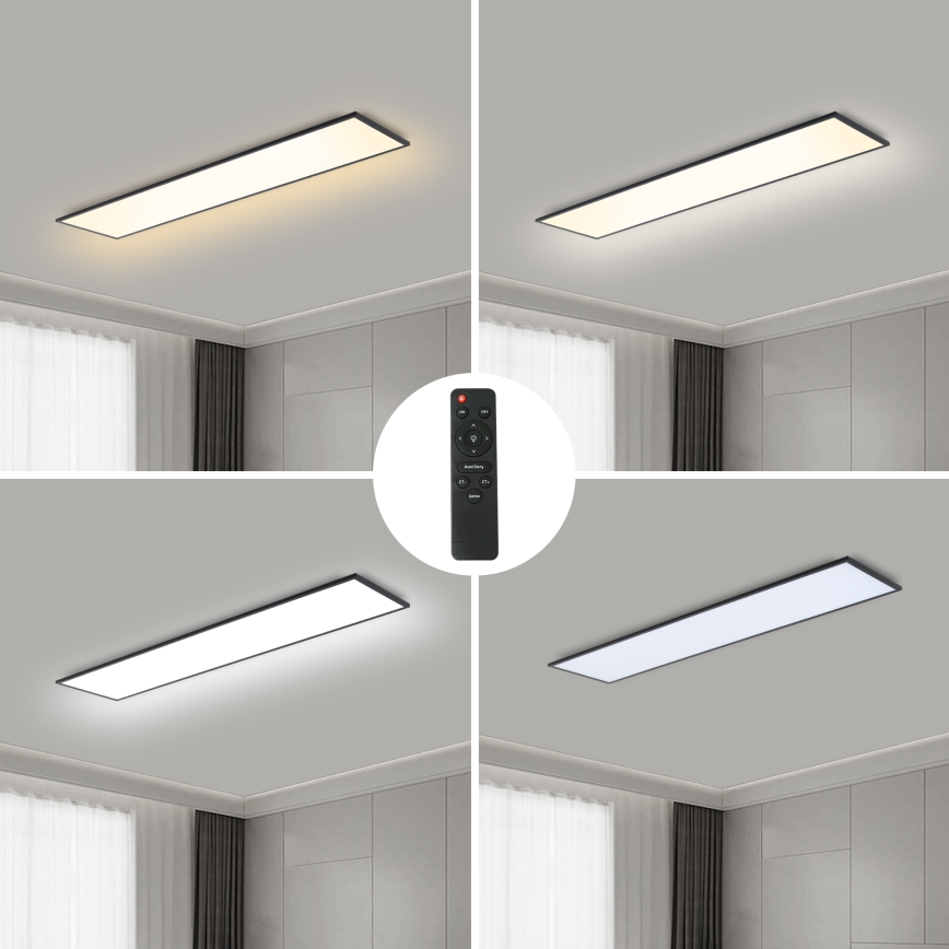 Brilagi - Plafón LED regulable SLIMFRAME LED/58W/230V 120x30 cm 3000-6000K negro + control remoto