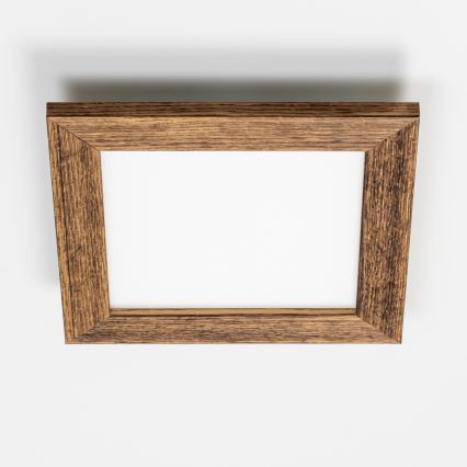 Brilagi - Plafón LED regulable SLIMFRAME WOOD LED/25W/230V 34x34 cm 3000-6000K marrón + control remoto