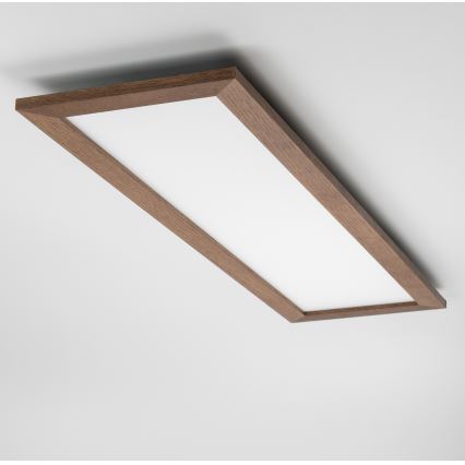 Brilagi - Plafón LED regulable SLIMFRAME WOOD LED/58W/230V 124x34 cm 3000-6000K marón oscuro + control remoto