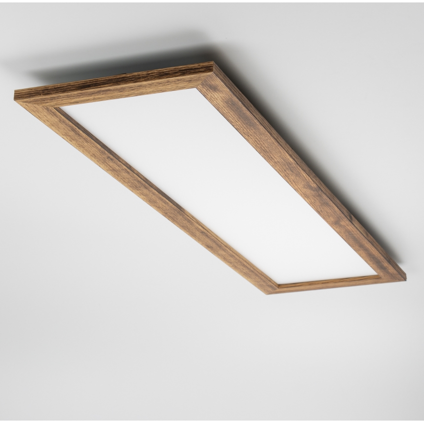 Brilagi - Plafón LED regulable SLIMFRAME WOOD LED/58W/230V 124x34 cm 3000-6000K marrón + control remoto