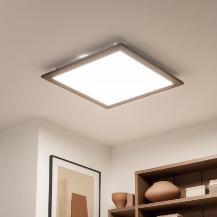 Brilagi - Plafón LED regulable SLIMFRAME WOOD LED/58W/230V 64x64 cm 3000-6000K marón oscuro + control remoto