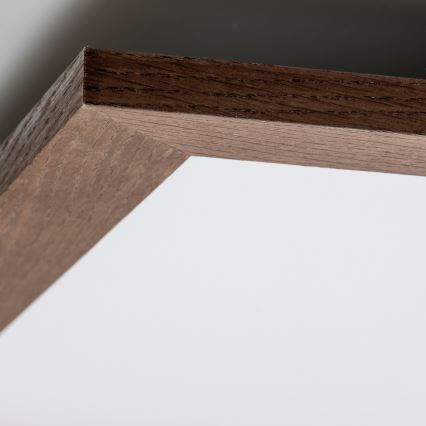 Brilagi - Plafón LED regulable SLIMFRAME WOOD LED/58W/230V 64x64 cm 3000-6000K marón oscuro + control remoto