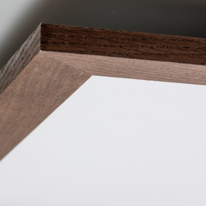 Brilagi - Plafón LED regulable SLIMFRAME WOOD LED/58W/230V 64x64 cm 3000-6000K marón oscuro + control remoto