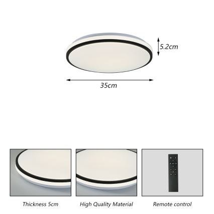Brilagi - Plafón LED regulable SMART LED/28W/230V 3000-6000K diá. 35 cm Wi-Fi Tuya + control remoto