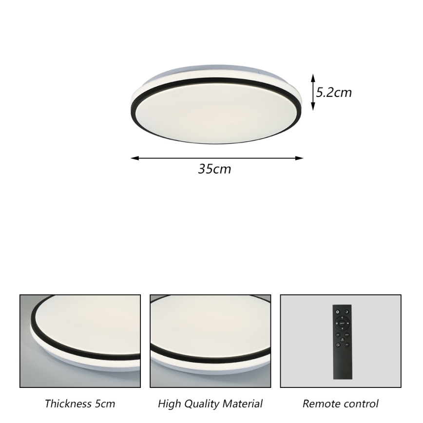Brilagi - Plafón LED regulable SMART LED/28W/230V 3000-6000K diá. 35 cm Wi-Fi Tuya + control remoto