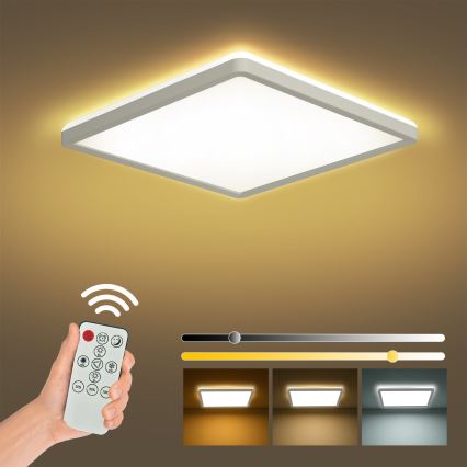 Brilagi - Plafón LED regulable ULTRA SLIM LED/18W/230V 2700-6500K 30x30 cm blanco + control remoto