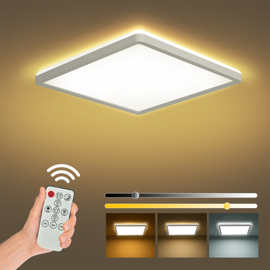 Brilagi - Plafón LED regulable ULTRA SLIM LED/18W/230V 2700-6500K 30x30 cm blanco + control remoto
