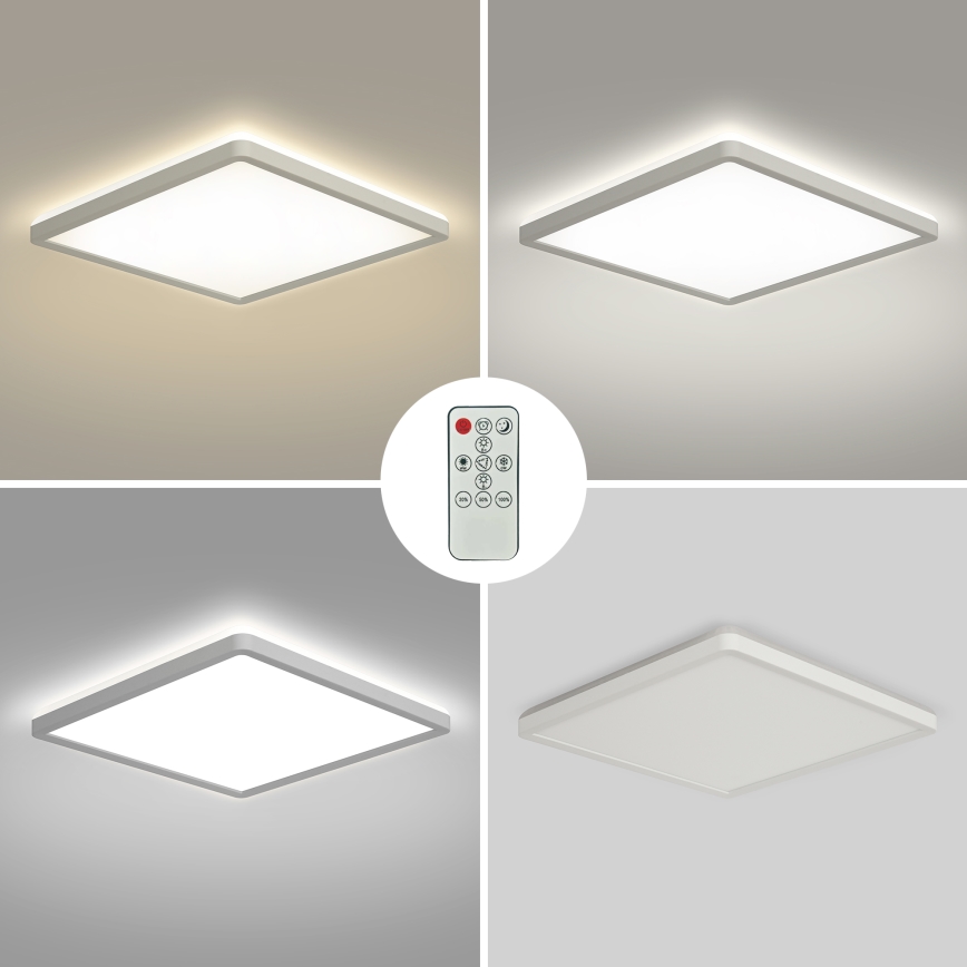 Brilagi - Plafón LED regulable ULTRA SLIM LED/18W/230V 2700-6500K 30x30 cm blanco + control remoto