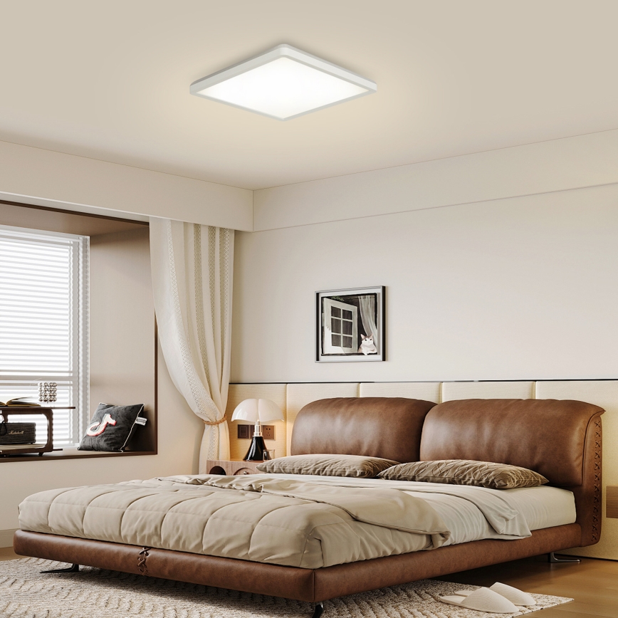 Brilagi - Plafón LED regulable ULTRA SLIM LED/18W/230V 2700-6500K 30x30 cm blanco + control remoto