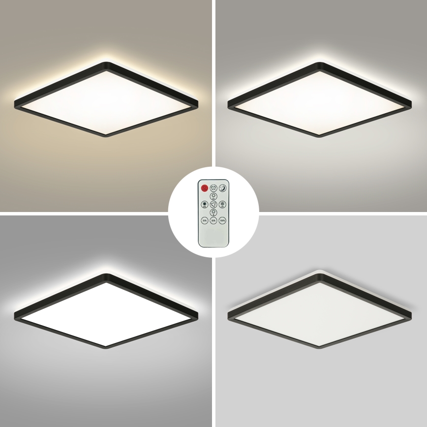 Brilagi - Plafón LED regulable ULTRA SLIM LED/18W/230V 2700-6500K 30x30 cm negro + control remoto