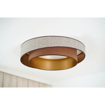 Brilagi - Plafón LED regulable VEGAS SHINE LED/24W/230V diá. 60 cm 3000/4000/6500K marrón + control remoto