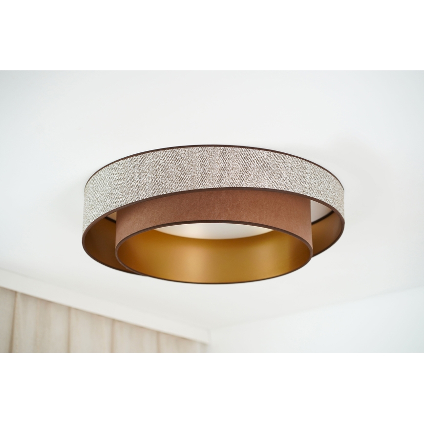 Brilagi - Plafón LED regulable VEGAS SHINE LED/24W/230V diá. 60 cm 3000/4000/6500K marrón + control remoto