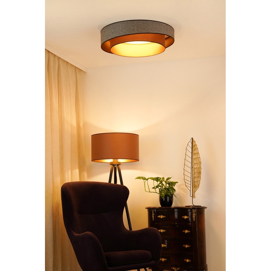 Brilagi - Plafón LED regulable VEGAS SHINE LED/24W/230V diá. 60 cm 3000/4000/6500K marrón + control remoto