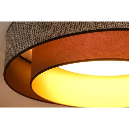 Brilagi - Plafón LED regulable VEGAS SHINE LED/24W/230V diá. 60 cm 3000/4000/6500K marrón + control remoto