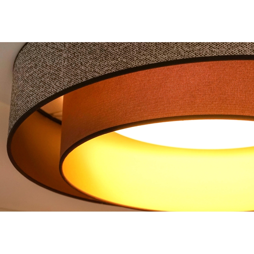 Brilagi - Plafón LED regulable VEGAS SHINE LED/24W/230V diá. 60 cm 3000/4000/6500K marrón + control remoto