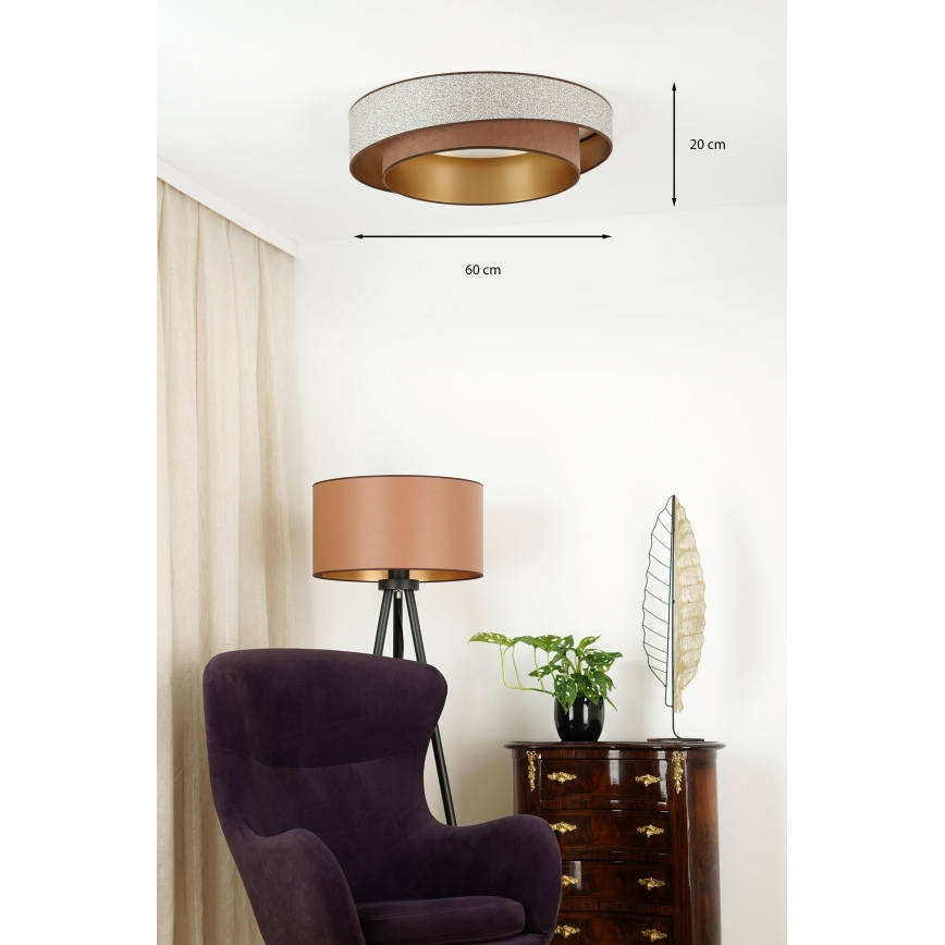 Brilagi - Plafón LED regulable VEGAS SHINE LED/24W/230V diá. 60 cm 3000/4000/6500K marrón + control remoto