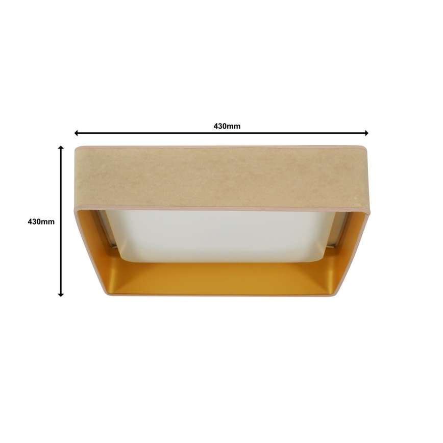 Brilagi - Plafón LED regulable VELVET SQUARE LED/24W/230V 3000/4000/6500K + mando a distancia beige