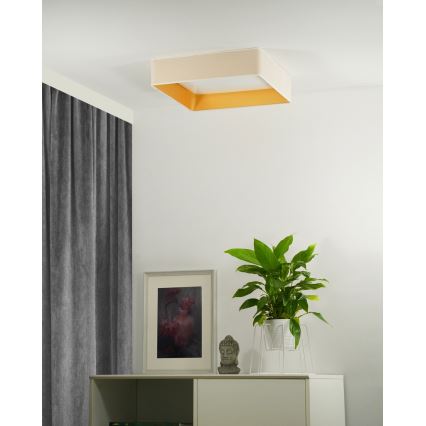 Brilagi - Plafón LED regulable VELVET SQUARE LED/24W/230V 3000/4000/6500K + mando a distancia cremoso