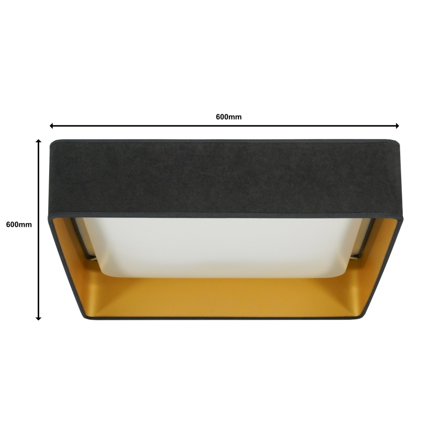Brilagi - Plafón LED regulable VELVET SQUARE SMART LED/36W/230V 2700-6500K Wi-Fi Tuya + mando a distancia gris