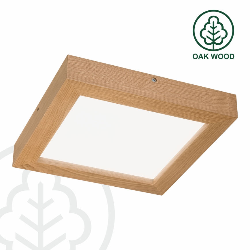 Brilagi - Luz de techo LED regulable para baño WOODY FRAME LED/24W/230V roble 30x30 cm 3000-6000K IP44 + control remoto