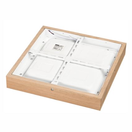 Brilagi - Luz de techo LED regulable para baño WOODY FRAME LED/24W/230V roble 30x30 cm 3000-6000K IP44 + control remoto