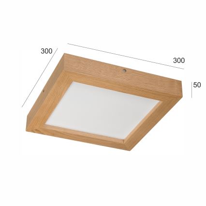 Brilagi - Luz de techo LED regulable para baño WOODY FRAME LED/24W/230V roble 30x30 cm 3000-6000K IP44 + control remoto
