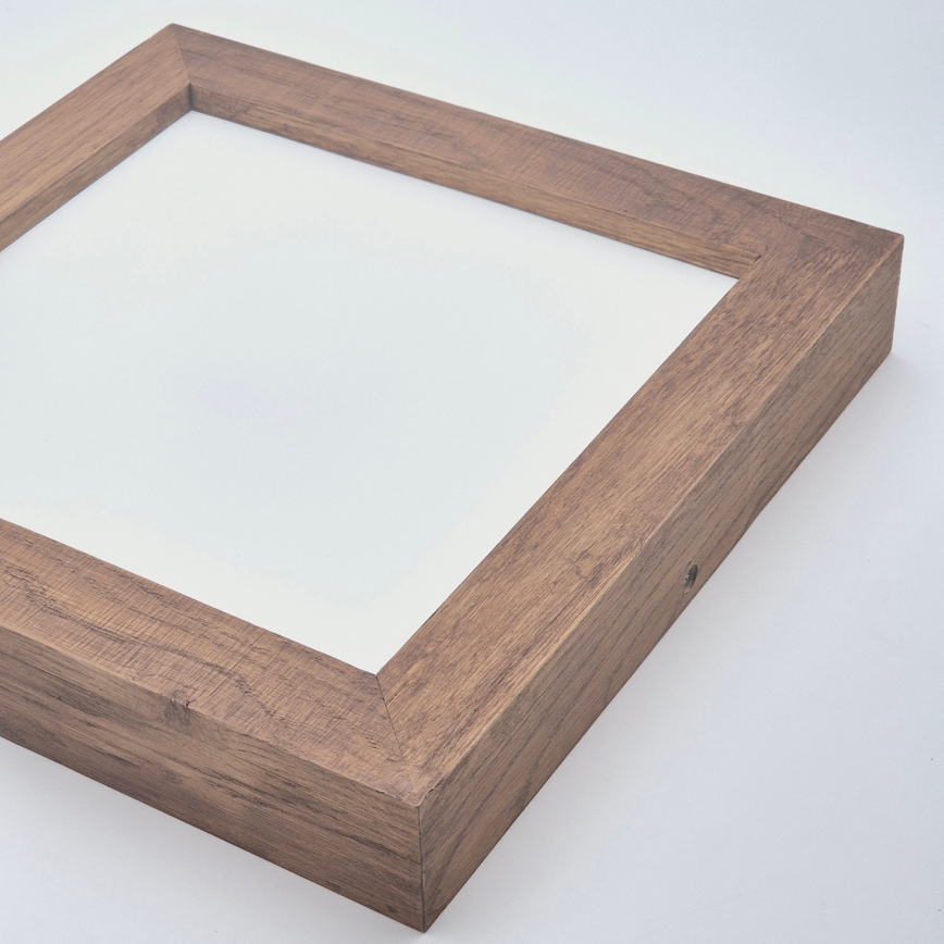 Brilagi - Luz de techo LED regulable para baño WOODY FRAME LED/24W/230V roble cereza 30x30 cm 3000-6000K IP44 + control remoto