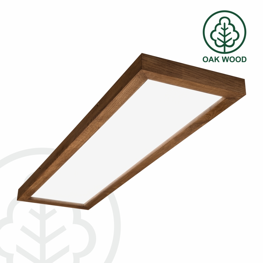 Brilagi - Luz de techo LED regulable para baño WOODY FRAME LED/50W/230V roble cereza 120x30 cm 3000-6000K IP44 + control remoto