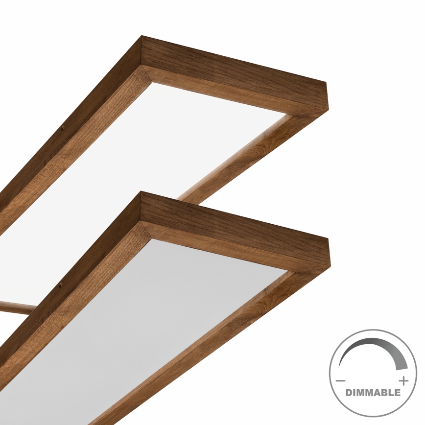 Brilagi - Luz de techo LED regulable para baño WOODY FRAME LED/50W/230V roble cereza 120x30 cm 3000-6000K IP44 + control remoto