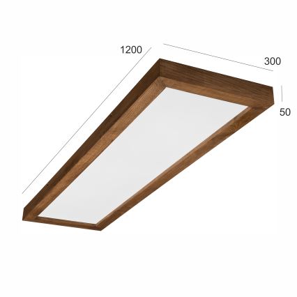Brilagi - Luz de techo LED regulable para baño WOODY FRAME LED/50W/230V roble cereza 120x30 cm 3000-6000K IP44 + control remoto