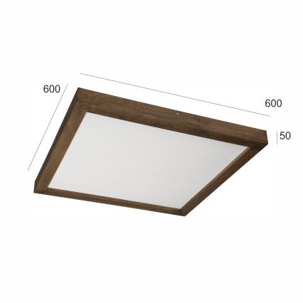 Brilagi - Luz de techo LED regulable para baño WOODY FRAME LED/50W/230V roble 60x60 cm 3000-6000K IP44 + control remoto