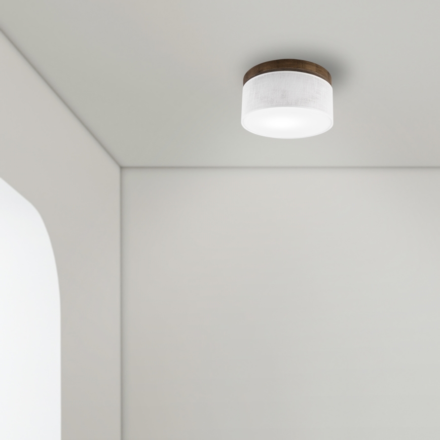 Brilagi - Lámpara de techo LED BELLADONNA 1xE27/15W/230V diámetro 30 cm blanco/roble nogal