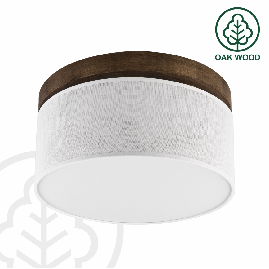 Brilagi - Lámpara de techo LED BELLADONNA 1xE27/15W/230V diámetro 30 cm blanco/roble nogal