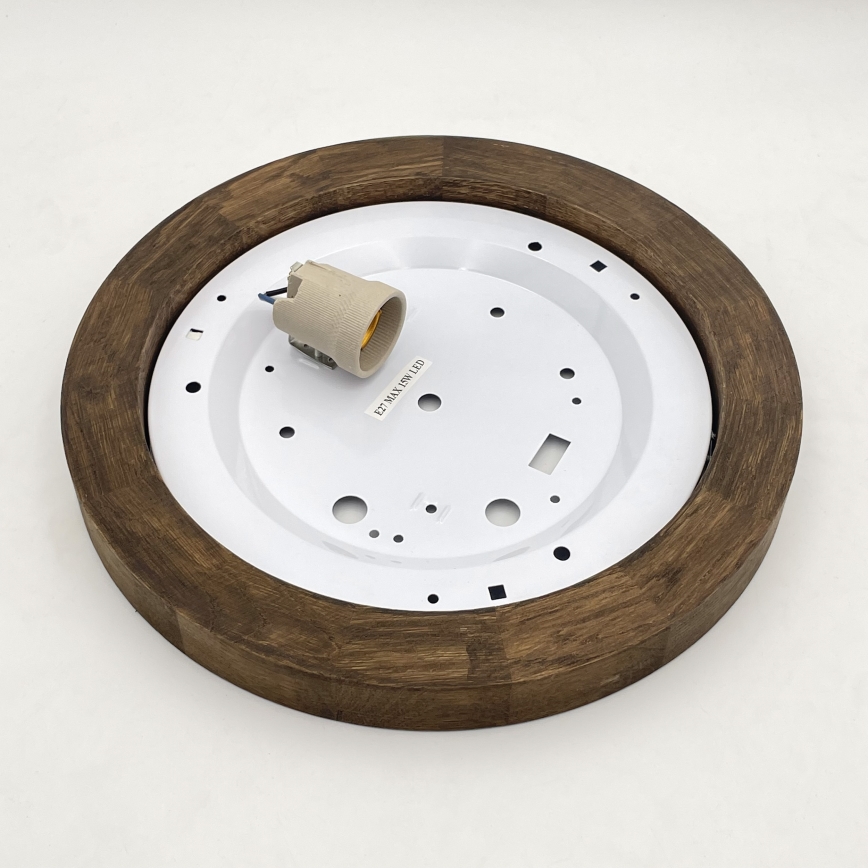 Brilagi - Lámpara de techo LED BELLADONNA 1xE27/15W/230V diámetro 30 cm blanco/roble nogal