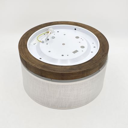 Brilagi - Lámpara de techo LED BELLADONNA 1xE27/15W/230V diámetro 30 cm blanco/roble nogal