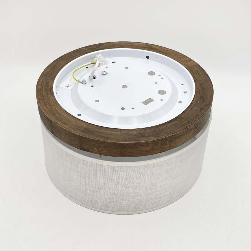 Brilagi - Lámpara de techo LED BELLADONNA 1xE27/15W/230V diámetro 30 cm blanco/roble nogal