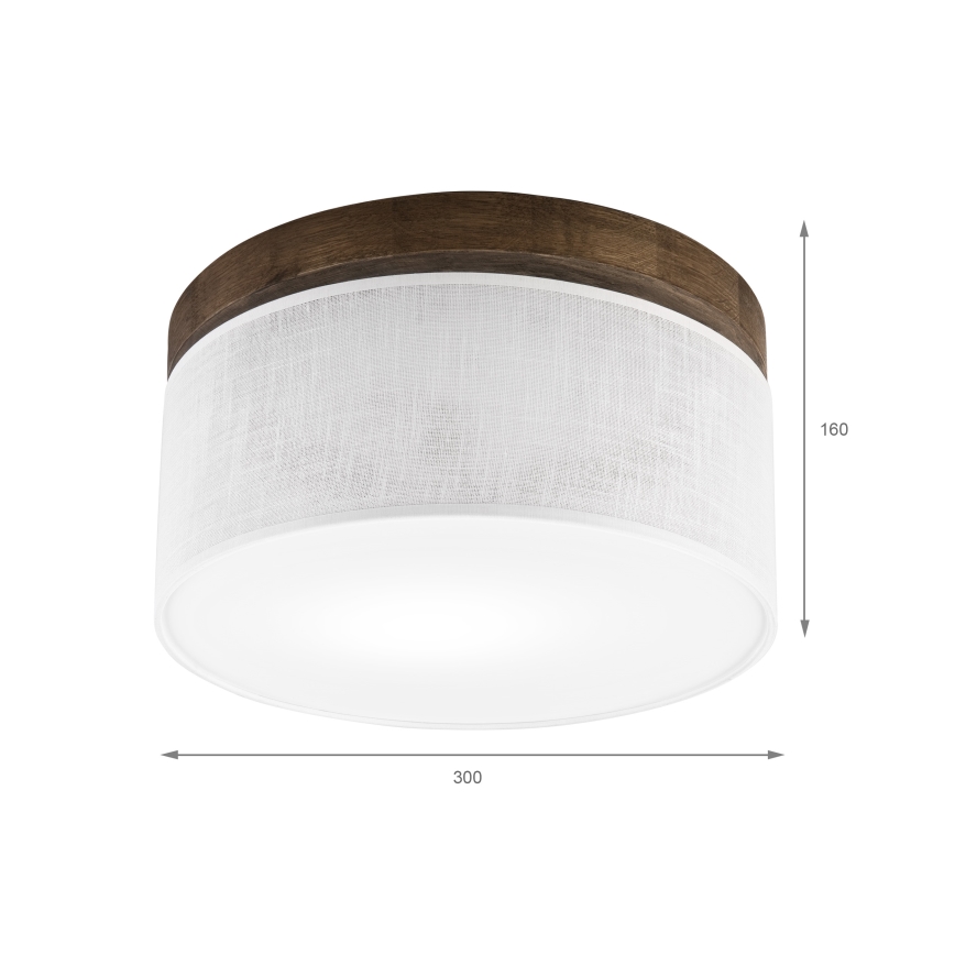 Brilagi - Lámpara de techo LED BELLADONNA 1xE27/15W/230V diámetro 30 cm blanco/roble nogal
