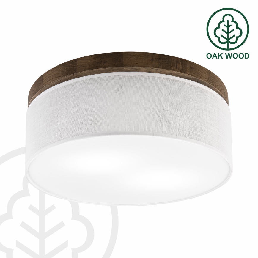 Brilagi - Lámpara de techo LED BELLADONNA 2xE27/15W/230V diámetro 40 cm blanco/roble nogal
