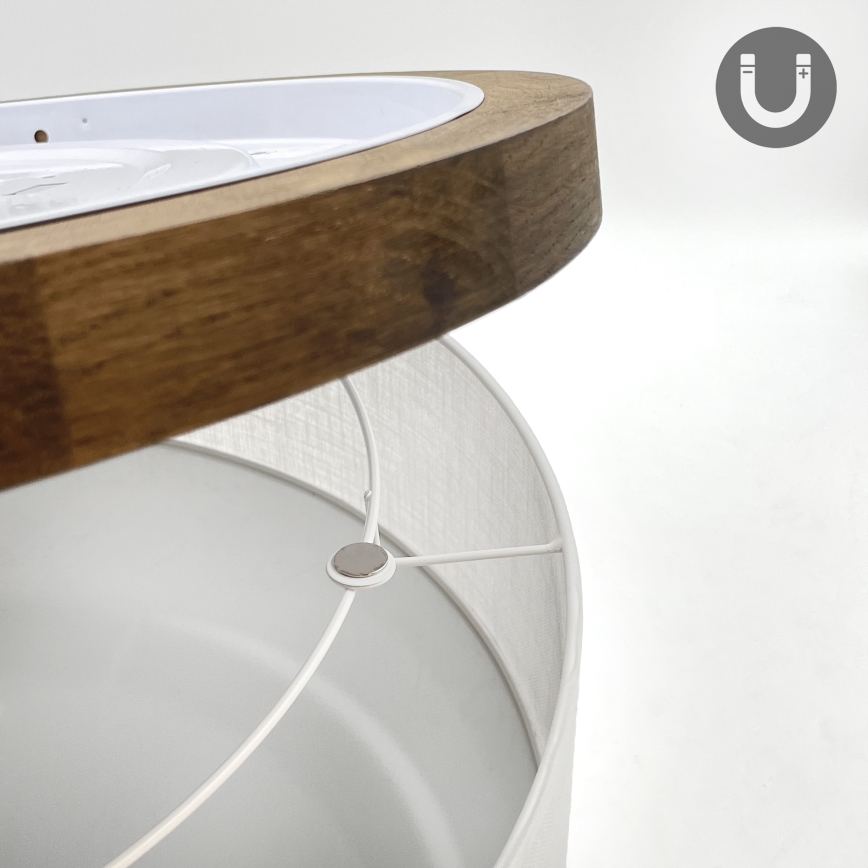 Brilagi - Lámpara de techo LED BELLADONNA 2xE27/15W/230V diámetro 40 cm blanco/roble nogal