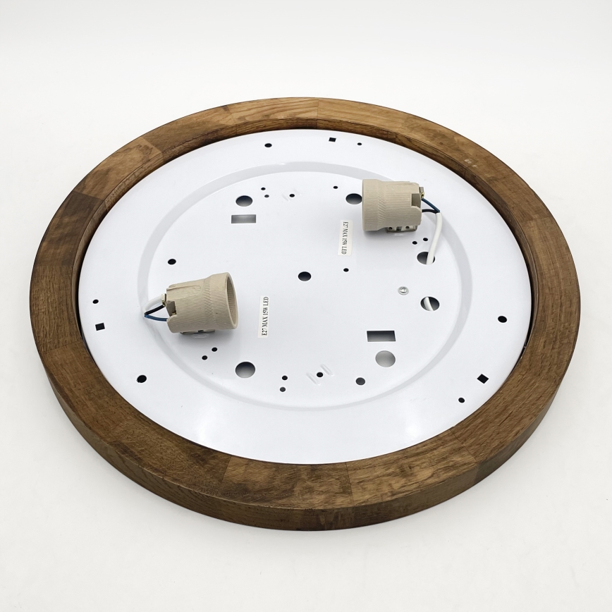 Brilagi - Lámpara de techo LED BELLADONNA 2xE27/15W/230V diámetro 40 cm blanco/roble nogal