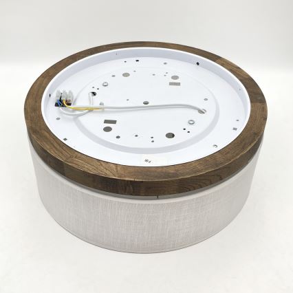 Brilagi - Lámpara de techo LED BELLADONNA 2xE27/15W/230V diámetro 40 cm blanco/roble nogal