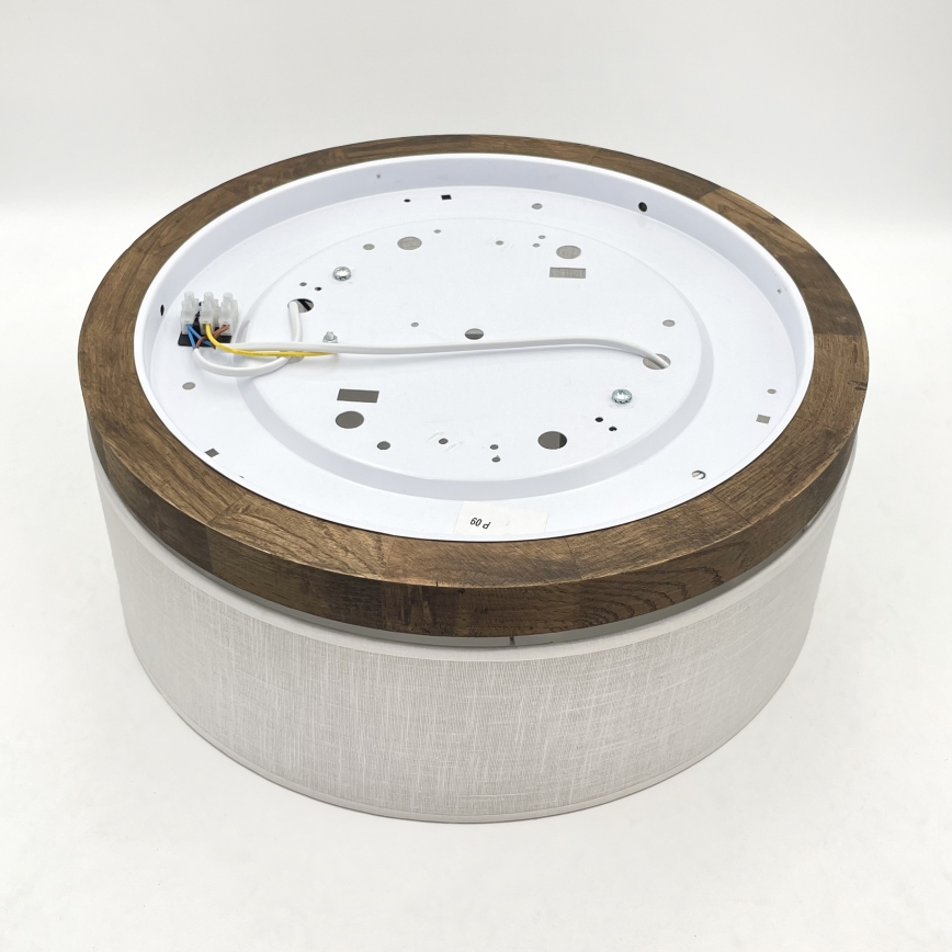 Brilagi - Lámpara de techo LED BELLADONNA 2xE27/15W/230V diámetro 40 cm blanco/roble nogal