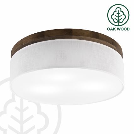 Brilagi - Lámpara de techo LED BELLADONNA 3xE27/15W/230V diámetro 50 cm blanco/roble nogal