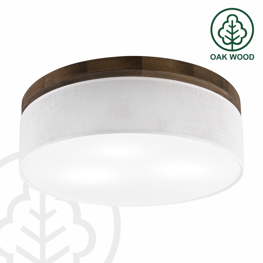 Brilagi - Lámpara de techo LED BELLADONNA 3xE27/15W/230V diámetro 50 cm blanco/roble nogal